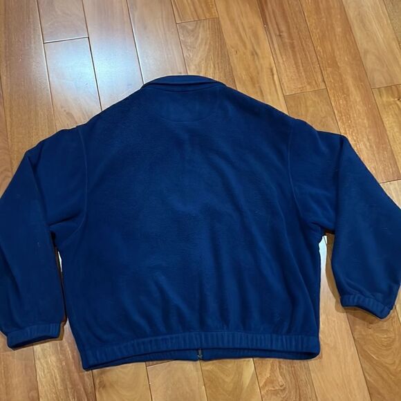 Eddie Bauer Vintage 90s Mens Full Zip Fleece Bomber Jacket Blue size XL - Picture 2 of 6